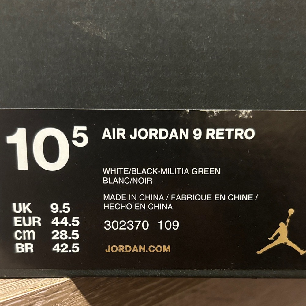 Jordan 9 Retro White and Black Sneakers